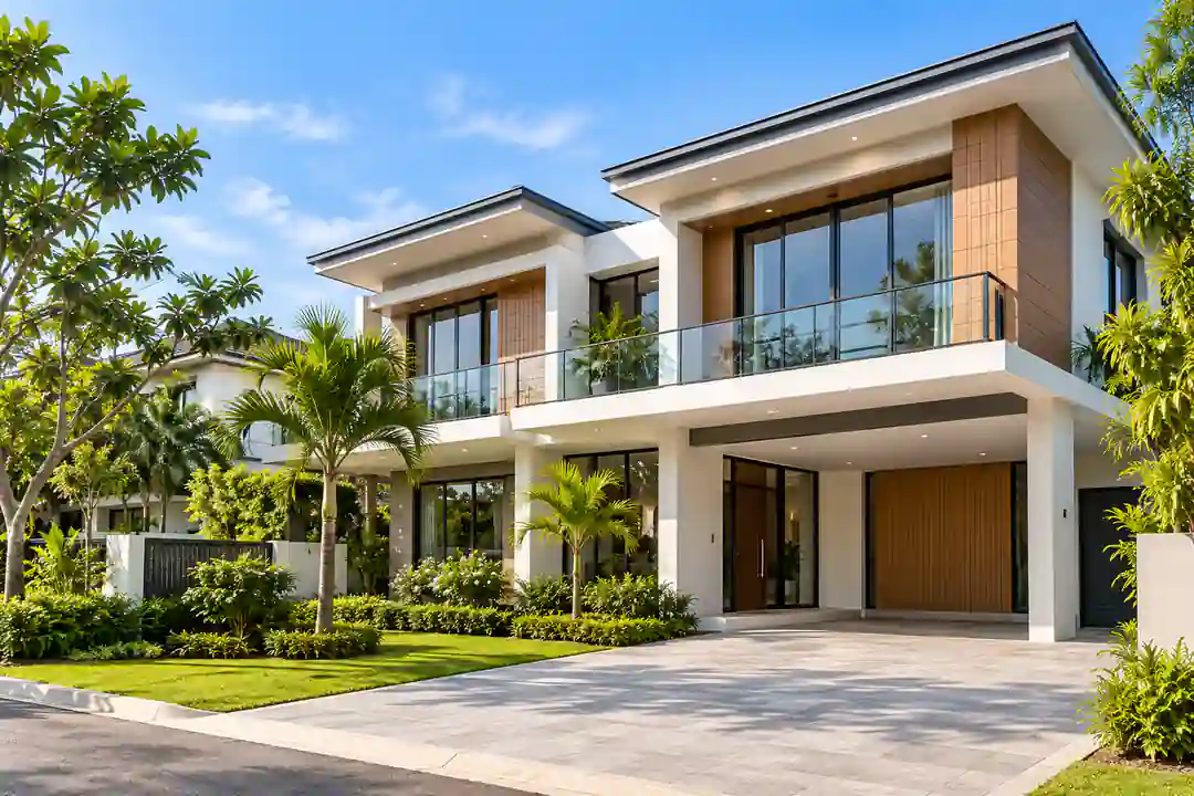 Modern home with a garden