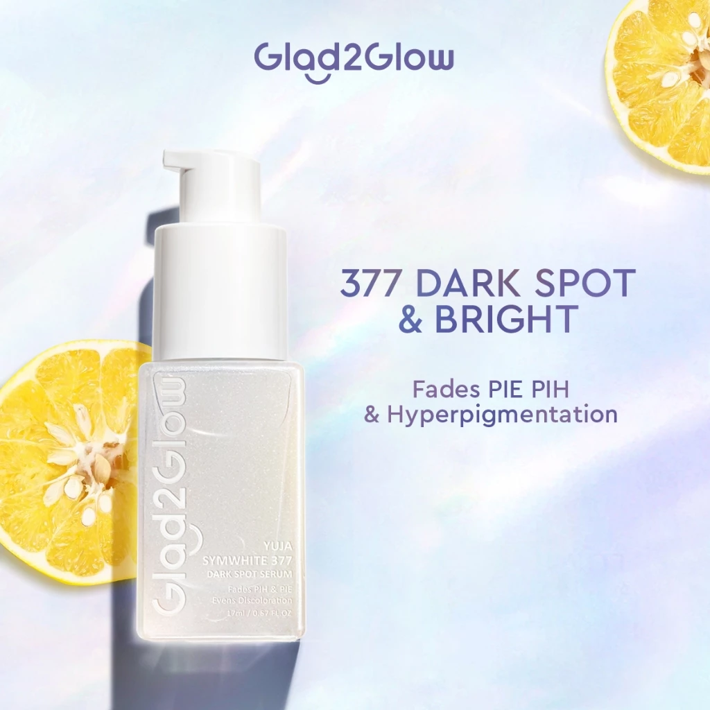 Glad2Glow Yuja Symwhite 377 Dark Spot Serum Skincare Whitening Fade Dark Spot remover treatment Brightening Skin (17ml)