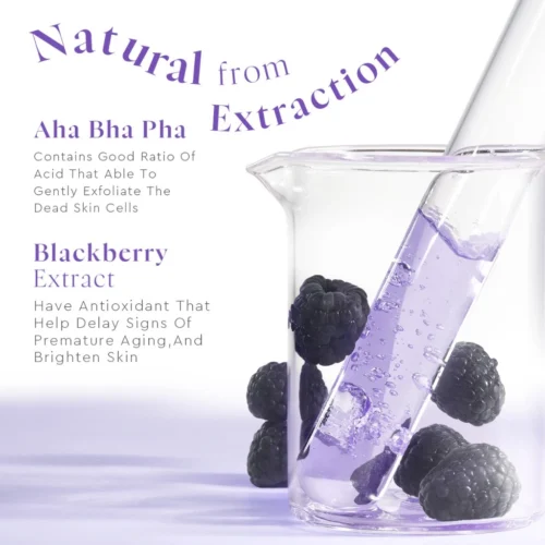 Glad2Glow Blackberry Aha Bha Pha Daily Glycolic Acid Exfoliating Toner Skincare Glowing Brightening Toner Essence 80ml