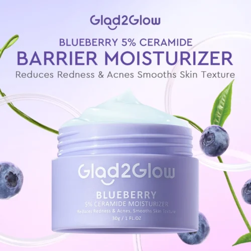 Glad2Glow Blueberry Repair Ceramide Moisturizer （30g）Skincare Day Cream Night Cream Skin Barrier Facial Acne Moisturizer