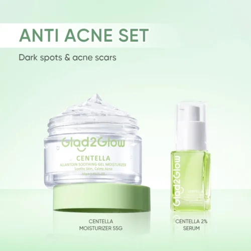 Glad2Glow 2In1 Basic Skincare Set Brightening Glowing/Repair/Acne/Retinol/377 Moisturizer&Serum Travel Kit Skincare Set