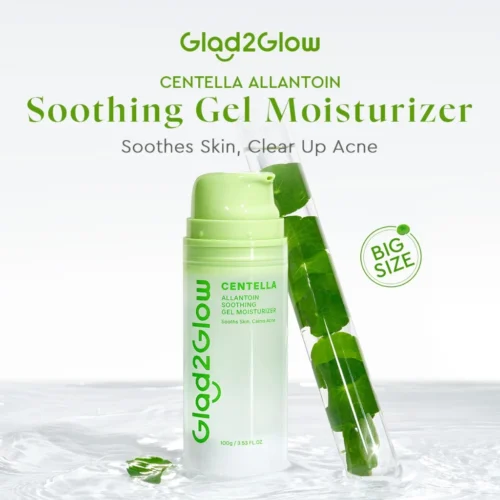 Glad2Glow Centella Allantoin Soothing Moisturizer Gel Repair Skin Barrier Oil-Control Hydrating Cream (55g/30g)