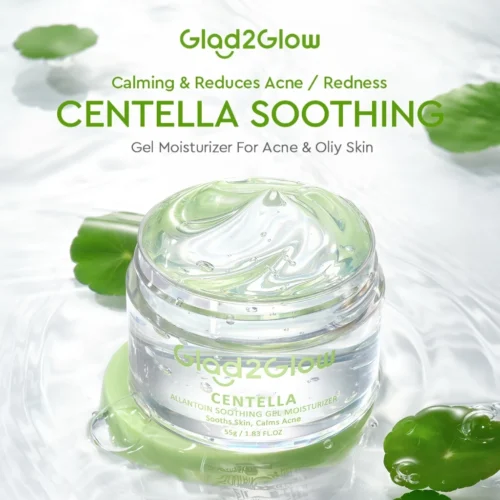 Glad2Glow Centella Allantoin Soothing Moisturizer Gel Repair Skin Barrier Oil-Control Hydrating Cream (55g/30g)