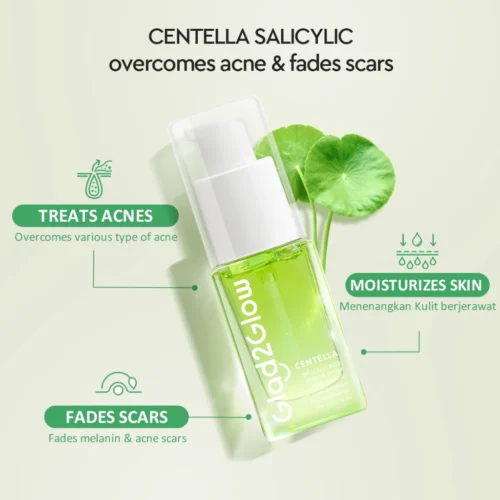 Glad2Glow Centella Salicylic Acid Power Clear Acne Serum 17ml Acne Treatment Medication Prevent the Growth of Jerawat