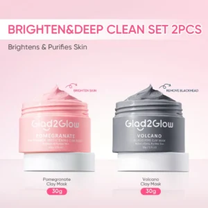 【BUY 1 FREE 1 】Glad2Glow Pomegranate Niacinamide Brightening Clay Mask+ Volcano Clay Mask Masker Wajah Face Cleansing