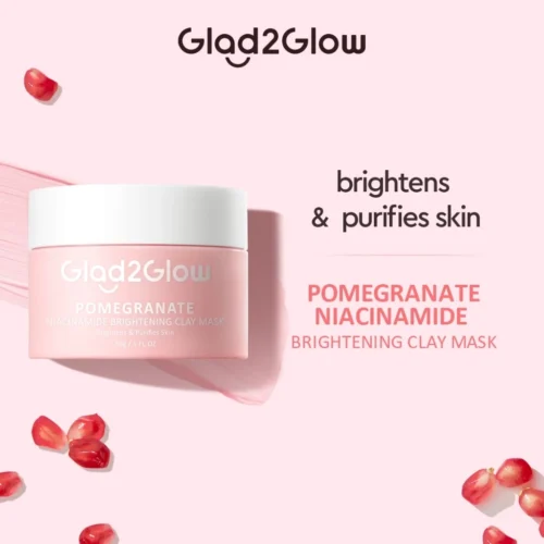 【BUY 1 FREE 1 】Glad2Glow Pomegranate Niacinamide Brightening Clay Mask+ Volcano Clay Mask Masker Wajah Face Cleansing