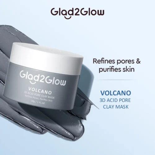 【BUY 1 FREE 1 】Glad2Glow Pomegranate Niacinamide Brightening Clay Mask+ Volcano Clay Mask Masker Wajah Face Cleansing