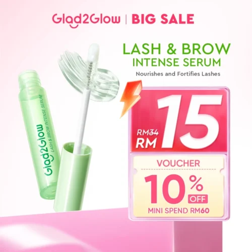 Glad2Glow Lash & Brow Intense Serum Lash Lift Eye Serum Glowies Eyelash Serum Bulu Mata Lash Lift Eyebrow Growth Serum