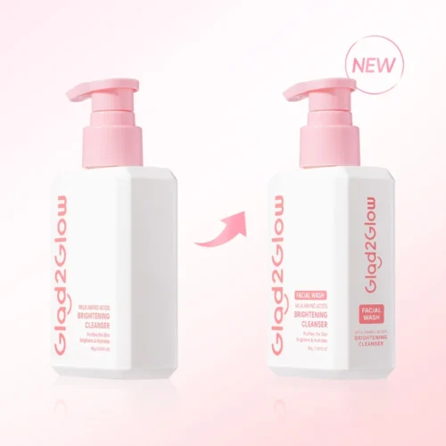 Glad2Glow Milk Amino Acid Gentle Cleanser Face Wash Brighten Hydrating pencuci muka skincare facial wash Oil Control