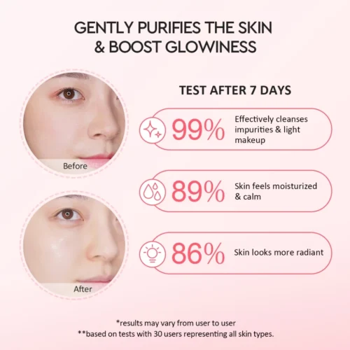Glad2Glow Milk Amino Acid Gentle Cleanser Face Wash Brighten Hydrating pencuci muka skincare facial wash Oil Control