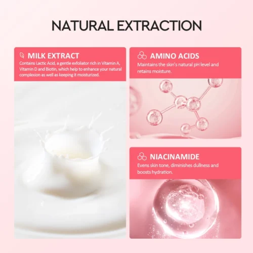 Glad2Glow Milk Amino Acid Gentle Cleanser Face Wash Brighten Hydrating pencuci muka skincare facial wash Oil Control