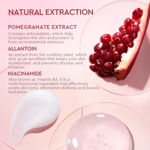 Glad2Glow Pmomegranate Niacinamide Brightening Moisturizer Whitening Glowing Gel Moisture Day Night Face Cream(30g)