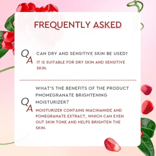 Glad2Glow Pmomegranate Niacinamide Brightening Moisturizer Whitening Glowing Gel Moisture Day Night Face Cream(30g)