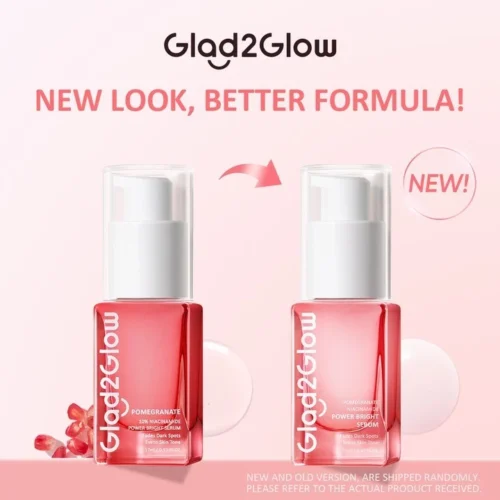 Glad2Glow Pomegranate Niacinamide Power Whitening muka glowing Wajah Brightening Serum 17ml Evens skin Tone skincare