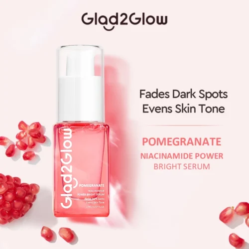 Glad2Glow Pomegranate Niacinamide Power Whitening muka glowing Wajah Brightening Serum 17ml Evens skin Tone skincare