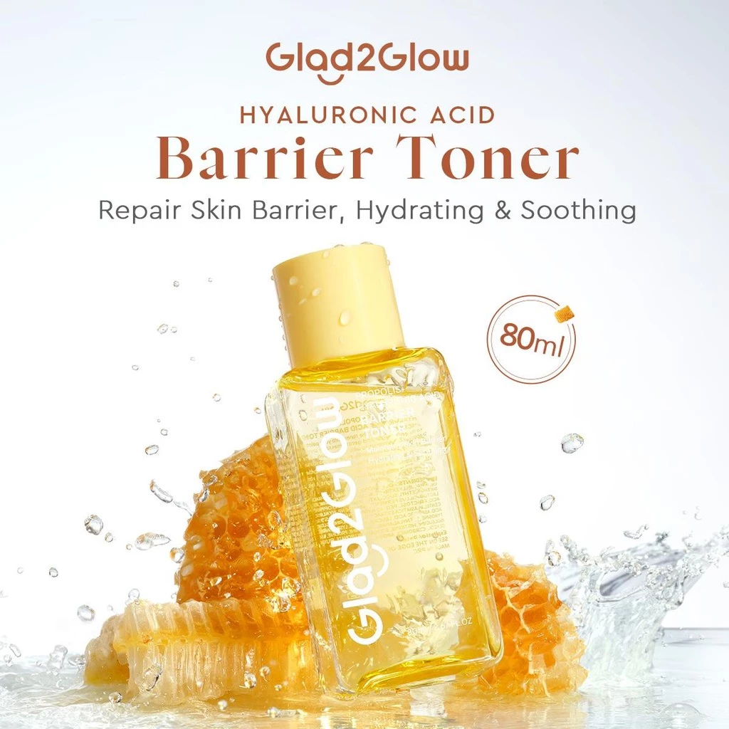 Glad2Glow Propolis Hyaluronic Acid Barrier Essence Toner Hydrating 80ml