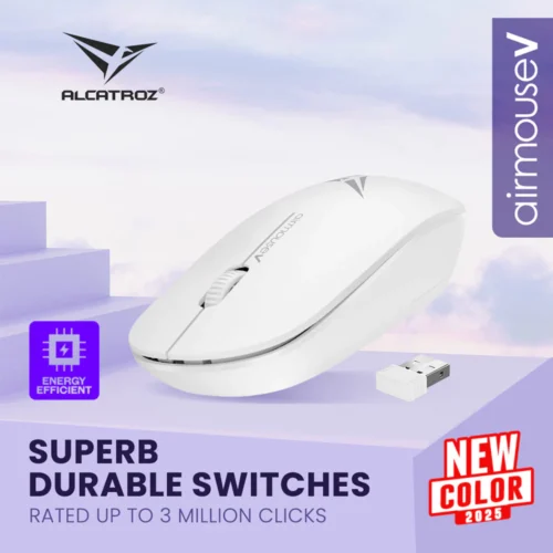 Alcatroz AirMouse V Ergonomic Design Wireless Mouse 1200 CPI | Free MouseMat