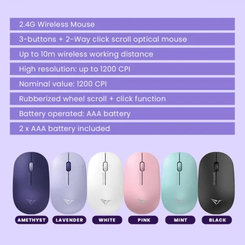 Alcatroz AirMouse V Ergonomic Design Wireless Mouse 1200 CPI | Free MouseMat