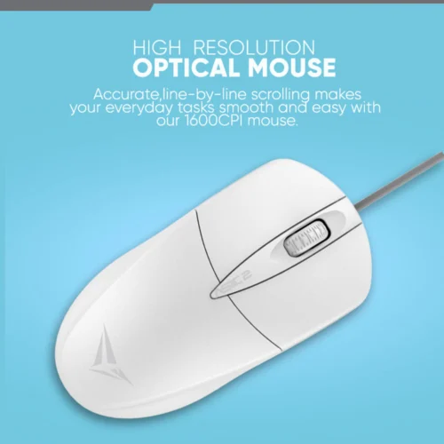 Alcatroz Asic 2 Wired USB Mouse 1600 CPI | Ergonomic Design with High Resolution Optical Mouse | Free MouseMat