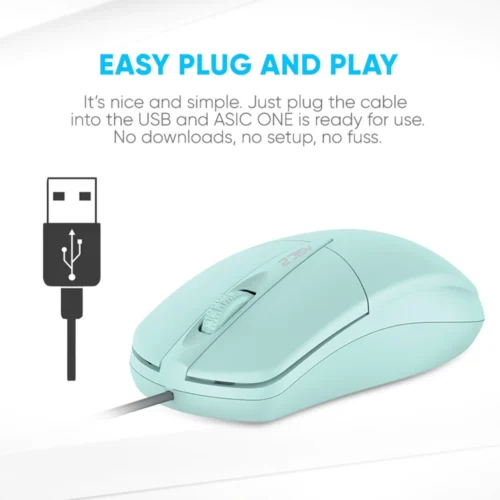 Alcatroz Asic 2 Wired USB Mouse 1600 CPI | Ergonomic Design with High Resolution Optical Mouse | Free MouseMat
