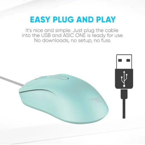Alcatroz Asic 3 Wired USB Mouse 1600 CPI | Ergonomic Design with High Resolution Optical Mouse | Free MouseMat