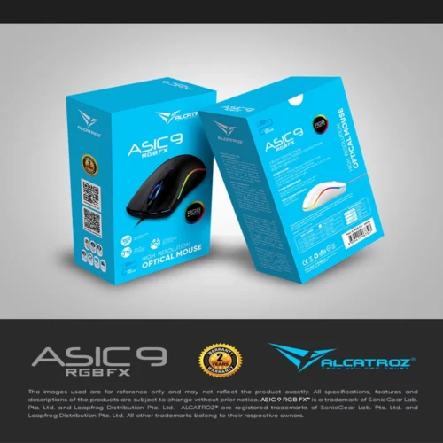 Alcatroz Asic 9 RGB Hi-Definition USB Wired Mouse | Free MouseMat