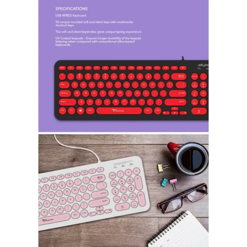 Alcatroz Jelly Bean U200 Keyboard and Asic 9 RGB USB Mouse 1000 CPI [Free Mouse Pad]