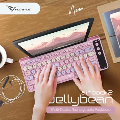 Alcatroz JellyBean AirDock 2 Bluetooth Wireless Rechargeable Keyboard with 12" Tablet Stand