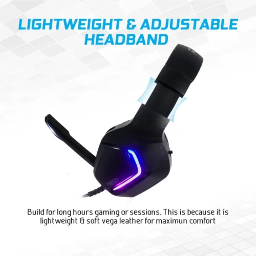 Alcatroz Neox HP500 RGB Wired Gaming Headphone with Foldable Microphone | 50MM Huge Driver | RGB LED