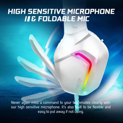 Alcatroz Neox HP500 RGB Wired Gaming Headphone with Foldable Microphone | 50MM Huge Driver | RGB LED