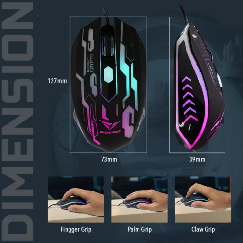 Alcatroz X Craft 2400 CPI High Definition Gaming Mouse 7 Colour Light Effect with 4 Button