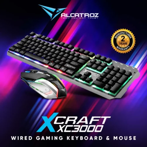 Alcatroz XC3000 Spill Proof Gaming Keyboard with 9 Backlight Effect and Gaming Mouse | Free MouseMat