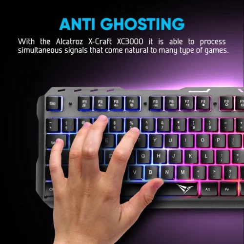 Alcatroz XC3000 Spill Proof Gaming Keyboard with 9 Backlight Effect and Gaming Mouse | Free MouseMat