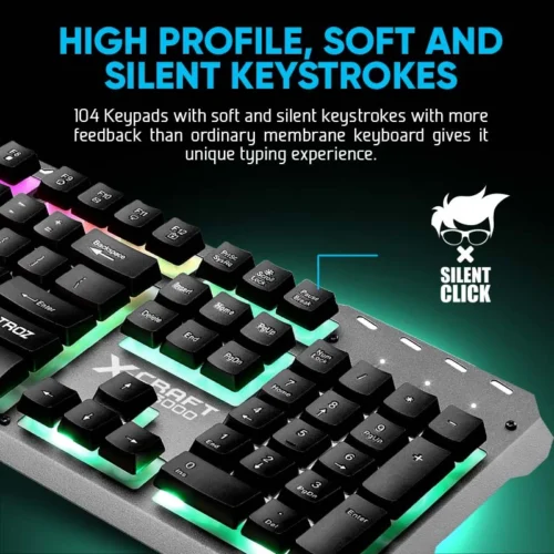 Alcatroz XC3000 Spill Proof Gaming Keyboard with 9 Backlight Effect and Gaming Mouse | Free MouseMat