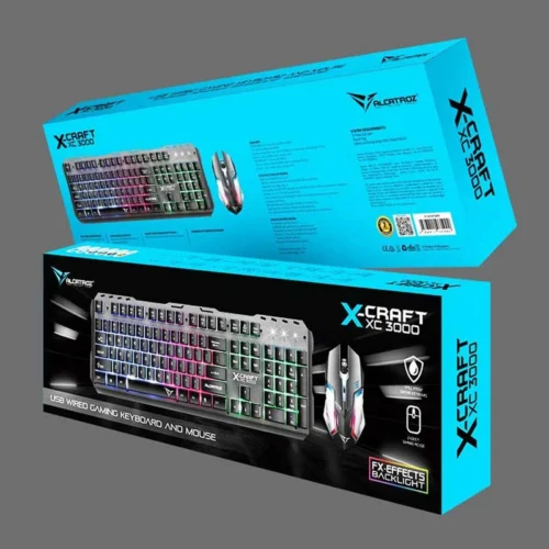 Alcatroz XC3000 Spill Proof Gaming Keyboard with 9 Backlight Effect and Gaming Mouse | Free MouseMat