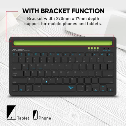 Alcatroz Xplorer Dock 1 BT Bluetooth Keyboard With Docking For Tablet and Smartphones