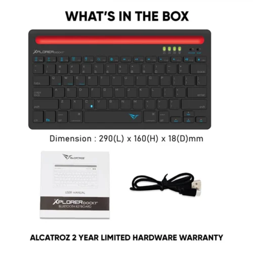 Alcatroz Xplorer Dock 1 BT Bluetooth Keyboard With Docking For Tablet and Smartphones