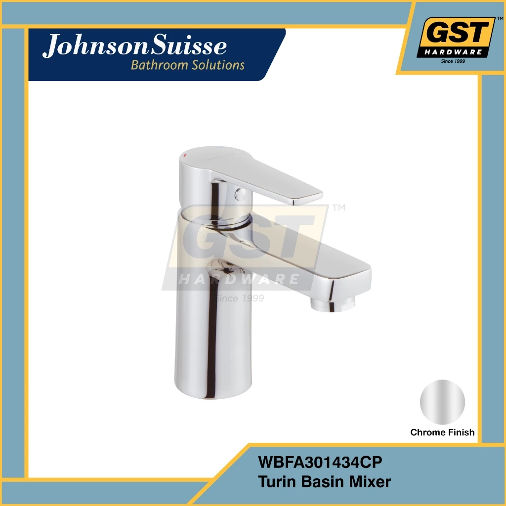 Johnson Suisse Turin Basin Mixer Without Pop-Up Waste | Basin Faucet | Mixer Tap | Water Tap Faucet | Tall Basin Tap