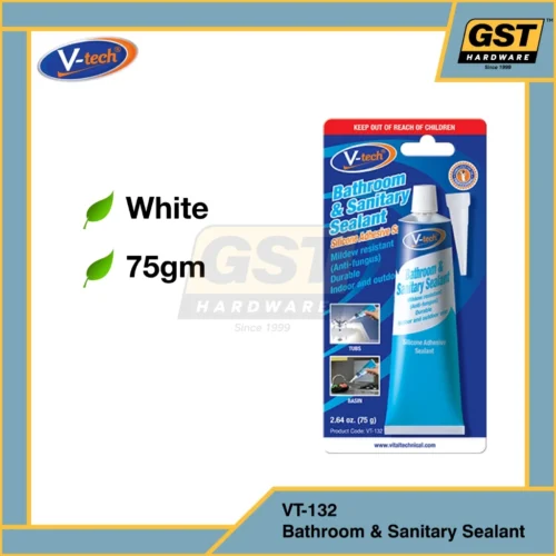 V-Tech VT-132 Bathroom & Sanitary Sealant 75g Bathroom Sealant Bathroom Accessories Toilet Sealant 厕所密封胶