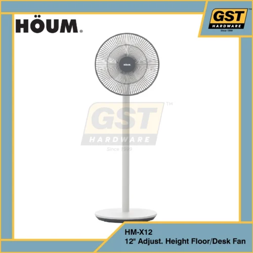 Houm X12 2in1 12"Adjustable Height Floor / Desk Fan DC Motor