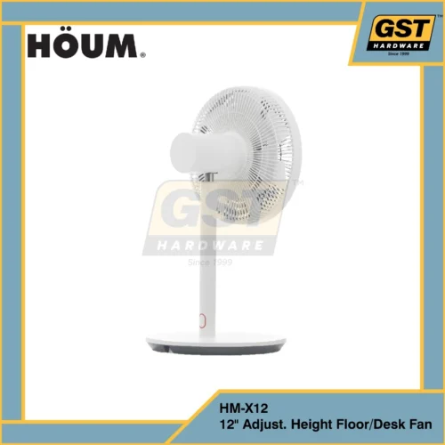 Houm X12 2in1 12"Adjustable Height Floor / Desk Fan DC Motor