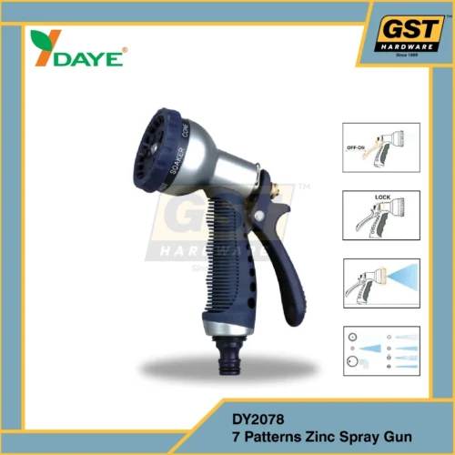 Daye DY2078A High Quality 7 Pattern Zinc Spray Gun | Wash Gun | Water Spray
