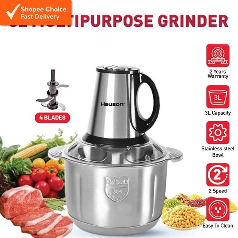 Hauson 3L Electric Meat Grinder 5000W | Hauson Mesin Pengisar Daging Elektrik 3L 5000W | Hauson 3L 电动绞肉机 / 食物搅拌机 5000W