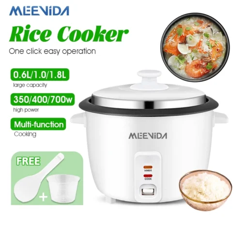 MEEVIDA 1.0/2L Non-Stick Rice Cooker Periuk Nasi Elektrik Kecil Multi-functional Rice Cooker For 3-4 People Rice Cooker