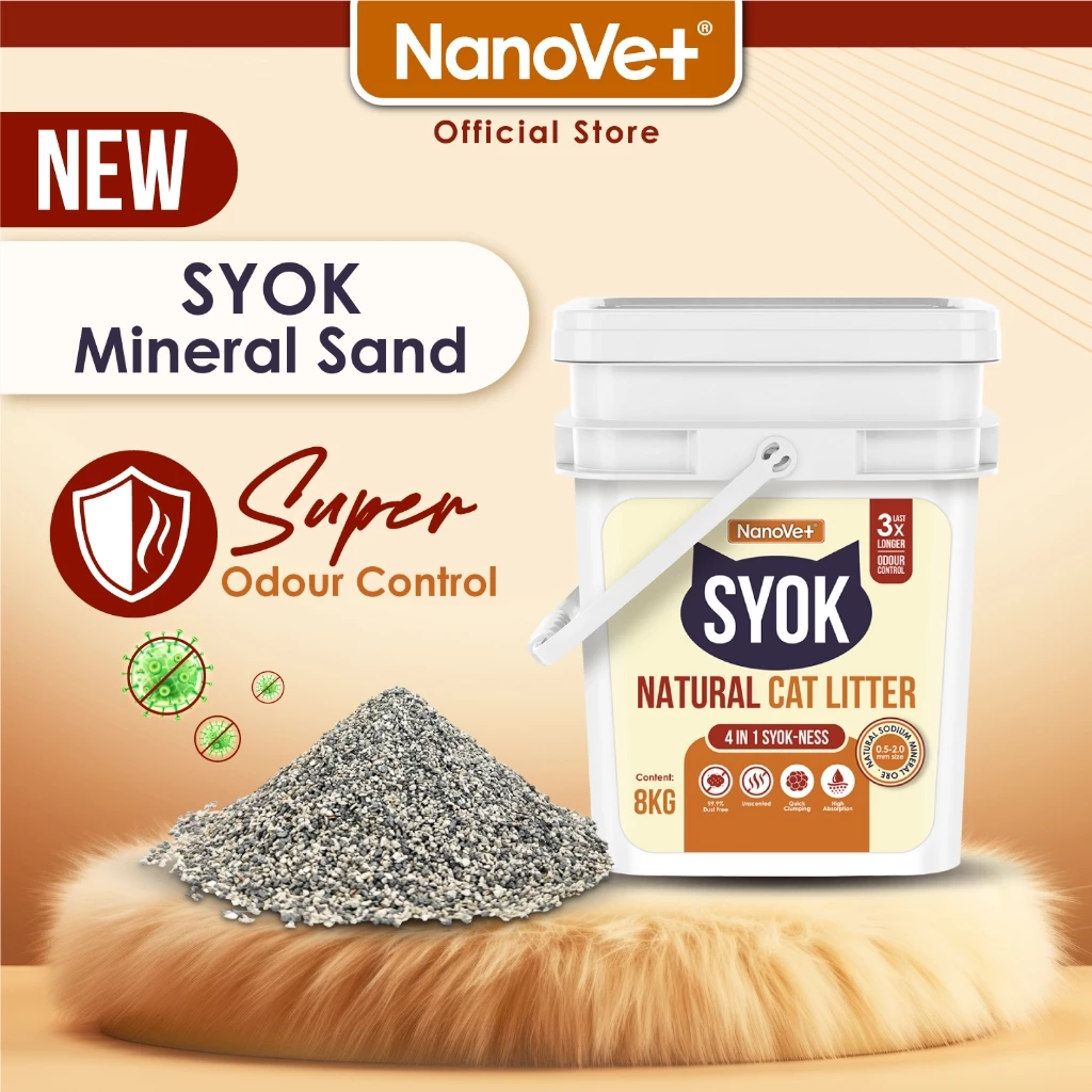 Nanovet® Syok Mineral Sand Natural Cat Litter
