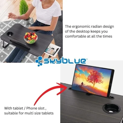 Skyblue Meja Lipat Foldable Study Table With Multipurpose Drawer Mini Bed Portable Table For Desk Laptop Computer Kids S