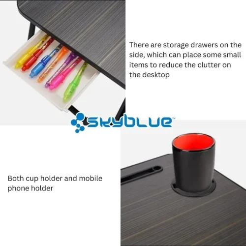 Skyblue Meja Lipat Foldable Study Table With Multipurpose Drawer Mini Bed Portable Table For Desk Laptop Computer Kids S