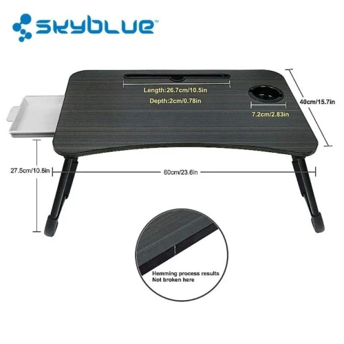 Skyblue Meja Lipat Foldable Study Table With Multipurpose Drawer Mini Bed Portable Table For Desk Laptop Computer Kids S