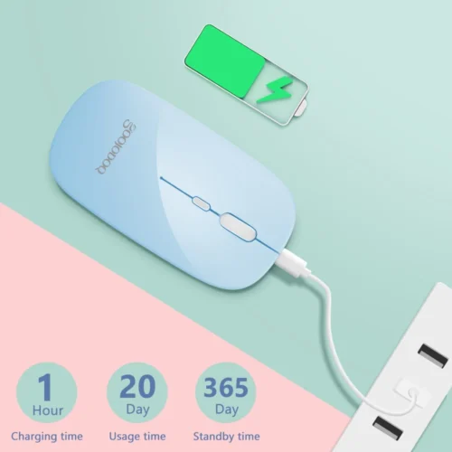 GOOJODOQ 2 Dalam 1 1600DPI Tetikus Bluetooth 2.4Ghz Mod Dwi Ultra Nipis Senyap
