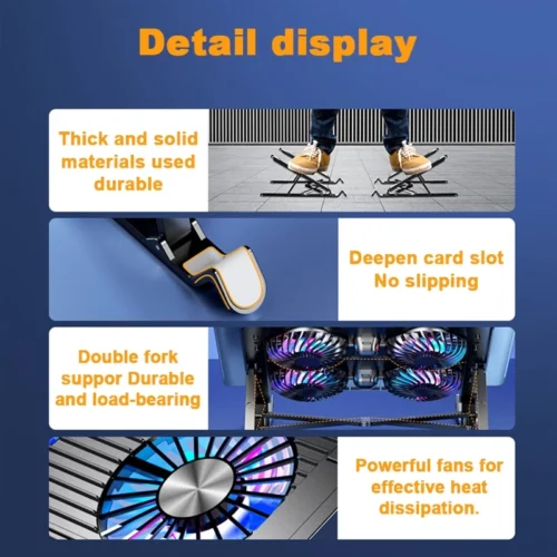 Laptop Cooler,4 Cooling Fan,Collapsible Laptop Cooling Stand,USB Fan Laptop,Laptop Cooling Accessories,Laptop Fan